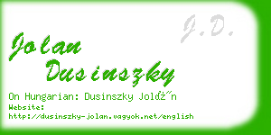 jolan dusinszky business card